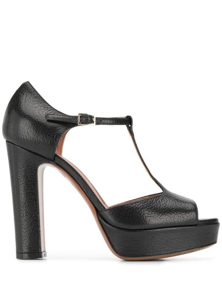 L'autre Chose Peep Toe Pumps - Black