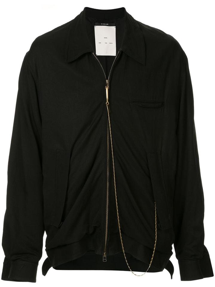 Song For The Mute Gold Chain Detail Jacket - Black