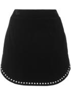 Saint Laurent Rounded Hem Studded Skirt - Black