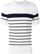 Neil Barrett Stripe Panel T-shirt, Men's, Size: Xl, White, Viscose/nylon