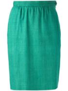 Yves Saint Laurent Vintage Pencil Skirt - Green