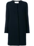 Harris Wharf London Collarless Single-breasted Coat - Blue
