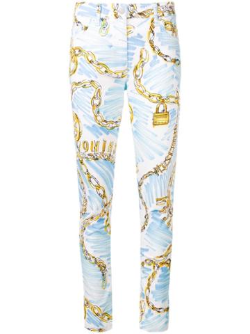 Moschino Chain Scribble Jeans - White