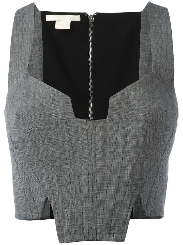 Antonio Berardi Cropped Corset Top, Women's, Size: 40, Grey, Mohair/wool