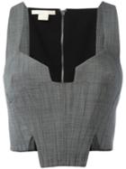 Antonio Berardi Cropped Corset Top, Women's, Size: 40, Grey, Mohair/wool
