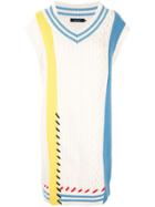 Sjyp Multi-knit Jumper Dress - White