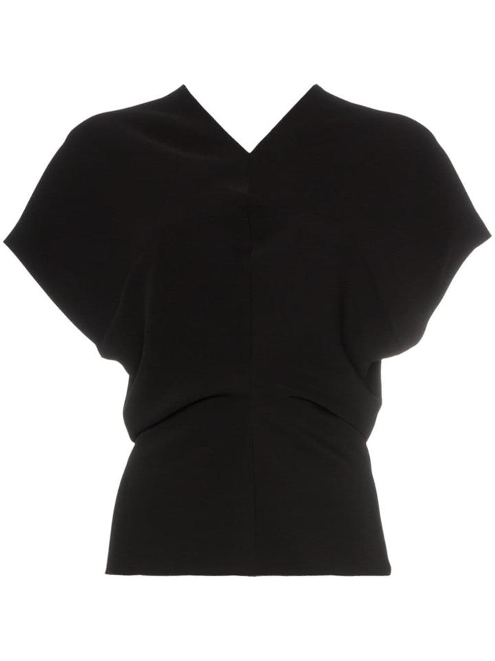 Poiret Low Cut Back Blouse - Black
