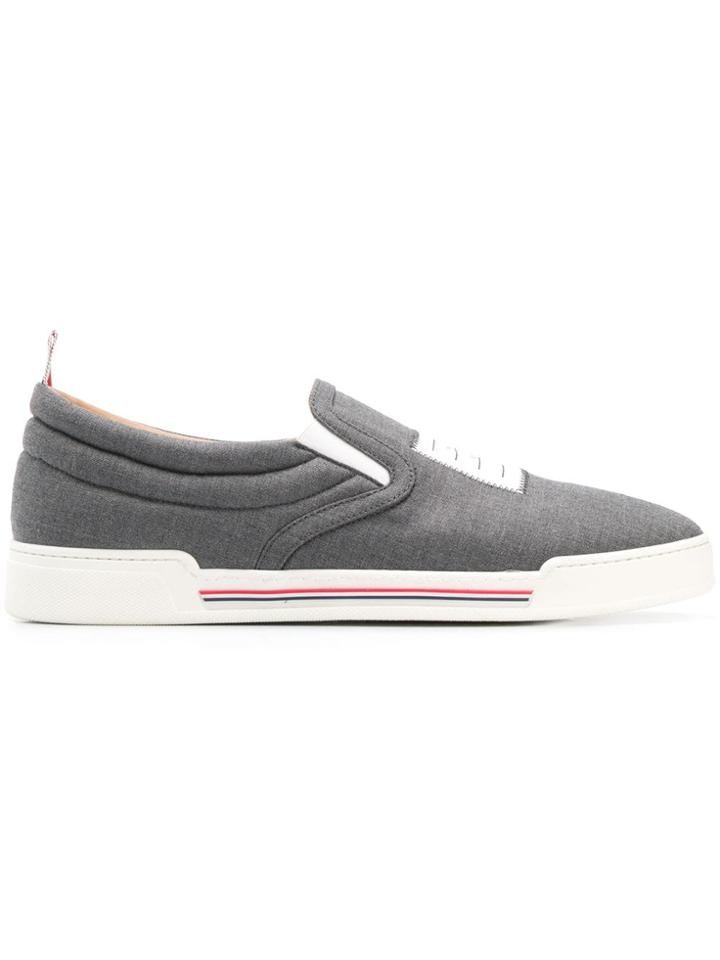 Thom Browne 4-bar Paper Label Slip-on Trainer - Grey