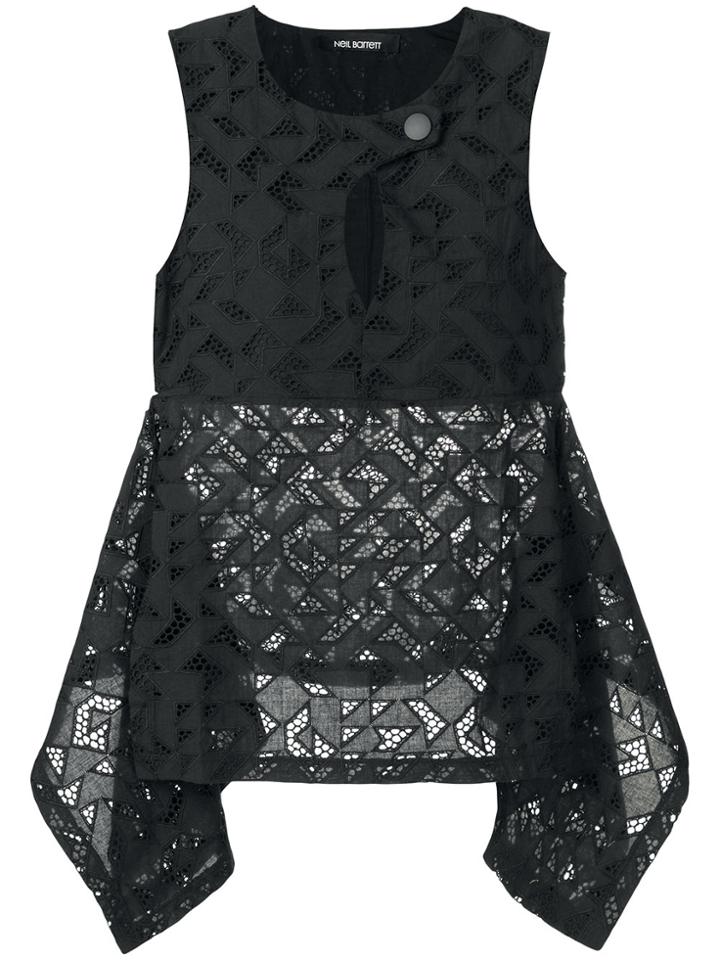 Neil Barrett Sangallo Lace Top - Black