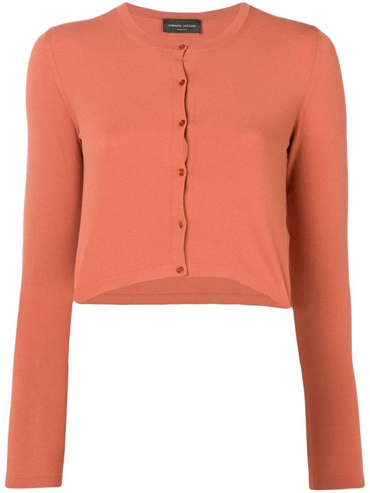 Roberto Collina Cropped Cardigan - Orange