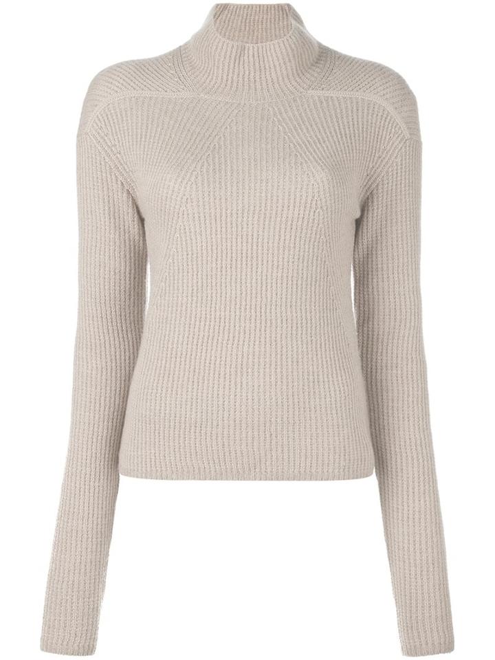 Rick Owens Ribbed Biker Jumper, Women's, Size: Large, Nude/neutrals, Polyamide/cashmere/wool