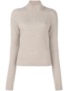 Rick Owens Ribbed Biker Jumper, Women's, Size: Large, Nude/neutrals, Polyamide/cashmere/wool