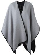 Giorgio Armani Back Logo Cape, Women's, Grey, Polyester/wool