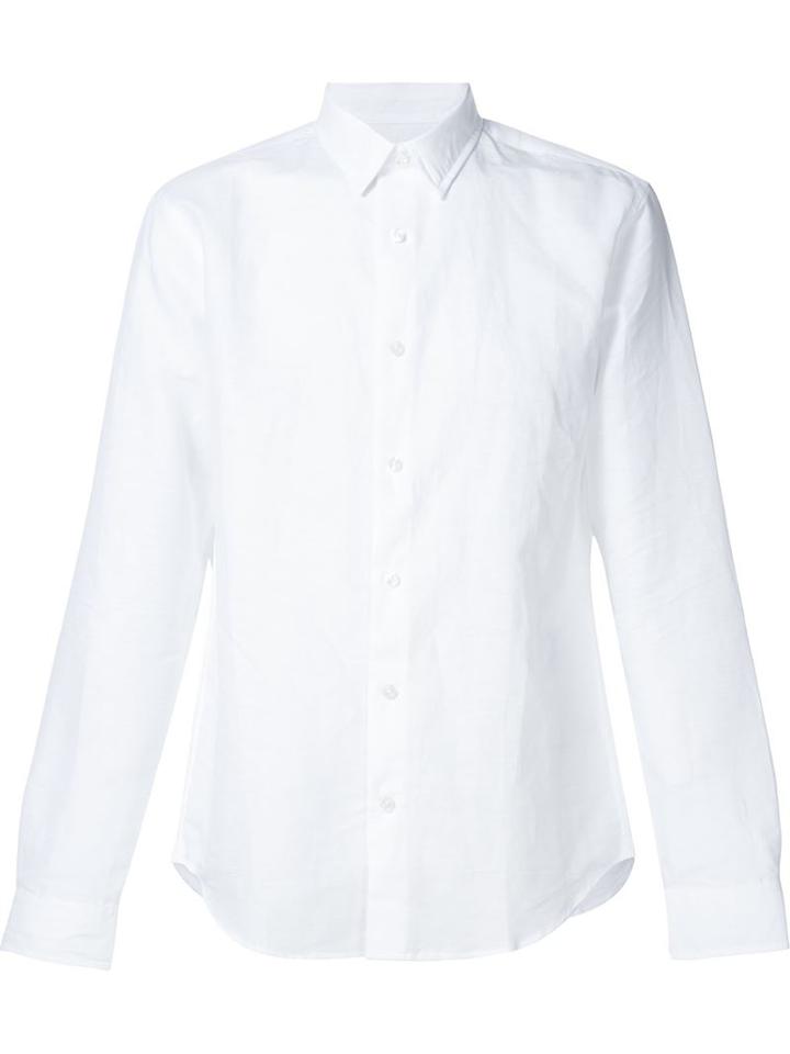 Vince Classic Shirt, Men's, Size: M, White, Cotton/linen/flax