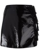 Kenzo Faux Patent Leather Mini Skirt, Women's, Size: 38, Black, Polyester/polyurethane