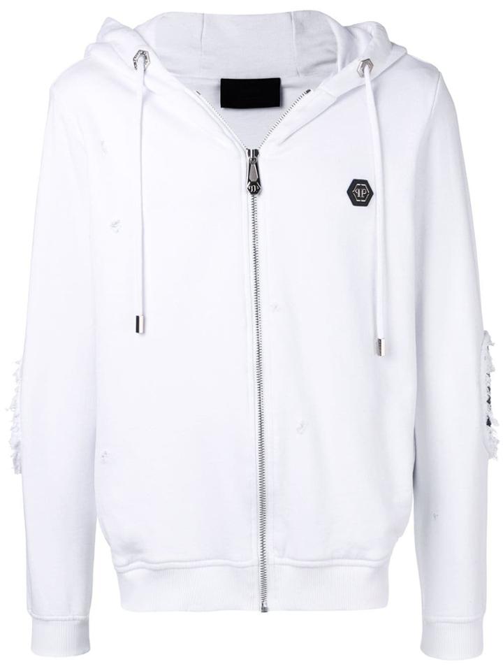 Philipp Plein Logo Plaque Jacket - White