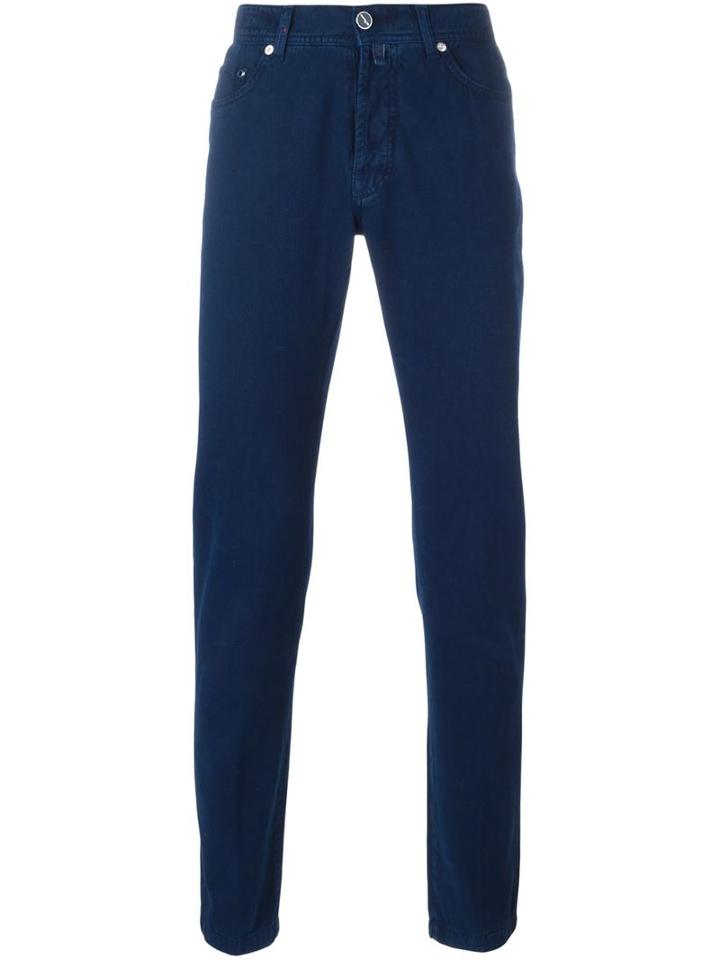 Kiton Classic Slim Jeans, Men's, Size: 30, Blue, Cotton