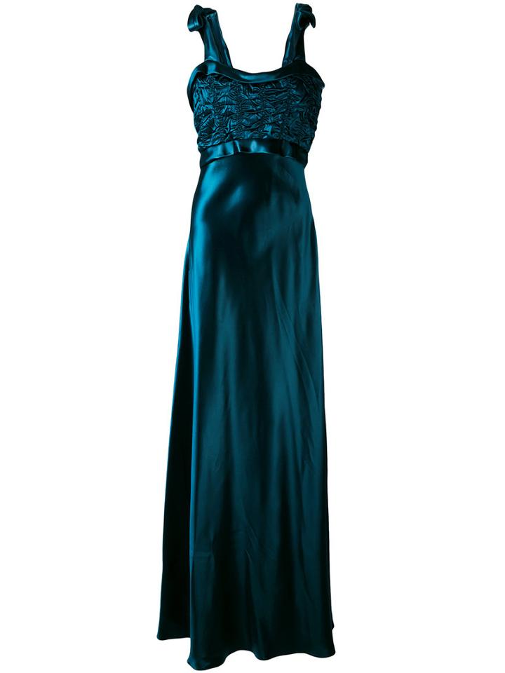 Maison Margiela - Metallic Maxi Dress - Women - Cotton/polyamide/acetate/viscose - 40, Blue, Cotton/polyamide/acetate/viscose