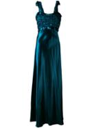 Maison Margiela - Metallic Maxi Dress - Women - Cotton/polyamide/acetate/viscose - 40, Blue, Cotton/polyamide/acetate/viscose
