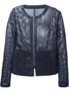 Drome Perforated Jacket, Women's, Size: Large, Blue, Lamb Skin/cupro