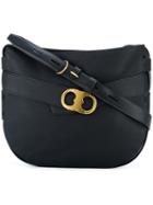 Tory Burch Metallic Buckle Shoulder Bag, Women's, Black