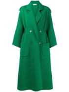 Vika Gazinskaya Long Double Breasted Coat, Women's, Size: 36, Green, Wool