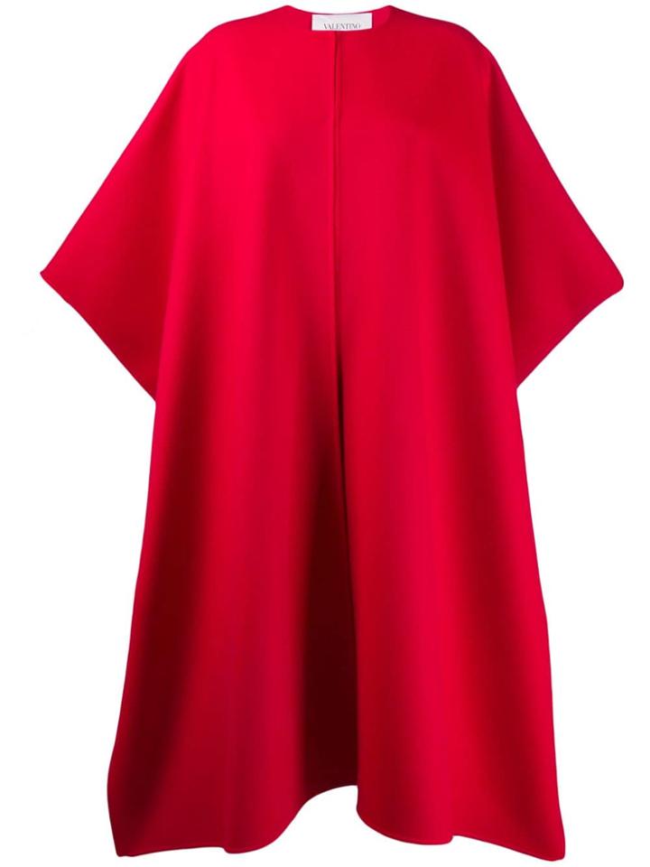 Valentino Midi Oversized Cape - Red