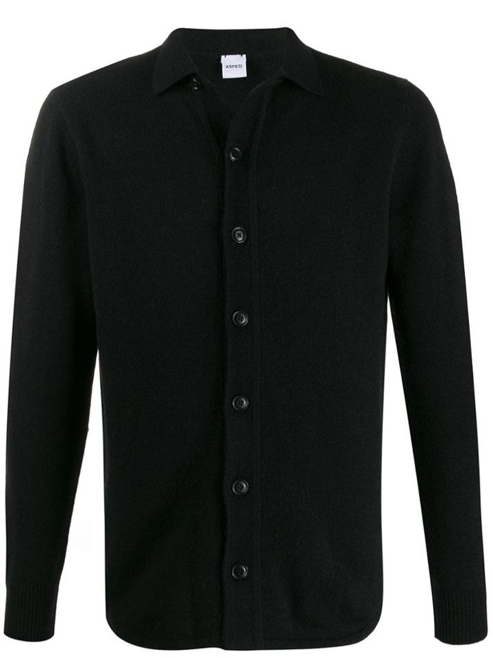 Aspesi Button-up Knit Cardigan - Black