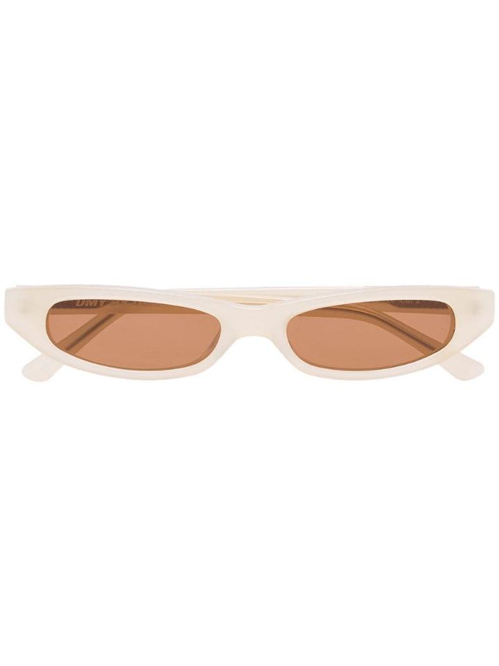 Dmybydmy Reese Slim Cat-eye Sunglasses - White