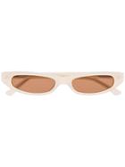 Dmybydmy Reese Slim Cat-eye Sunglasses - White