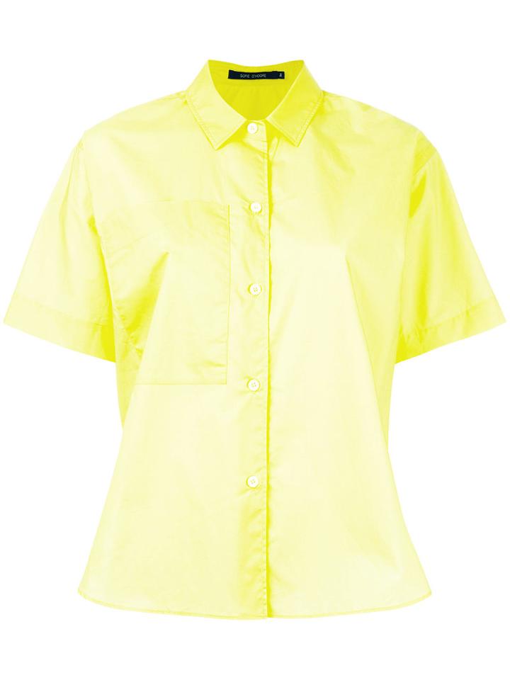 Sofie D'hoore Short Sleeve Button Up Shirt, Women's, Size: 40, Yellow/orange, Cotton