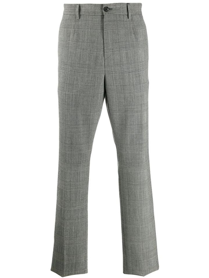 Versace Checkered Tailored Trousers - Grey