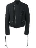 Haider Ackermann Structural Biker Jacket, Men's, Size: Large, Blue, Cotton/linen/flax/spandex/elastane/rayon