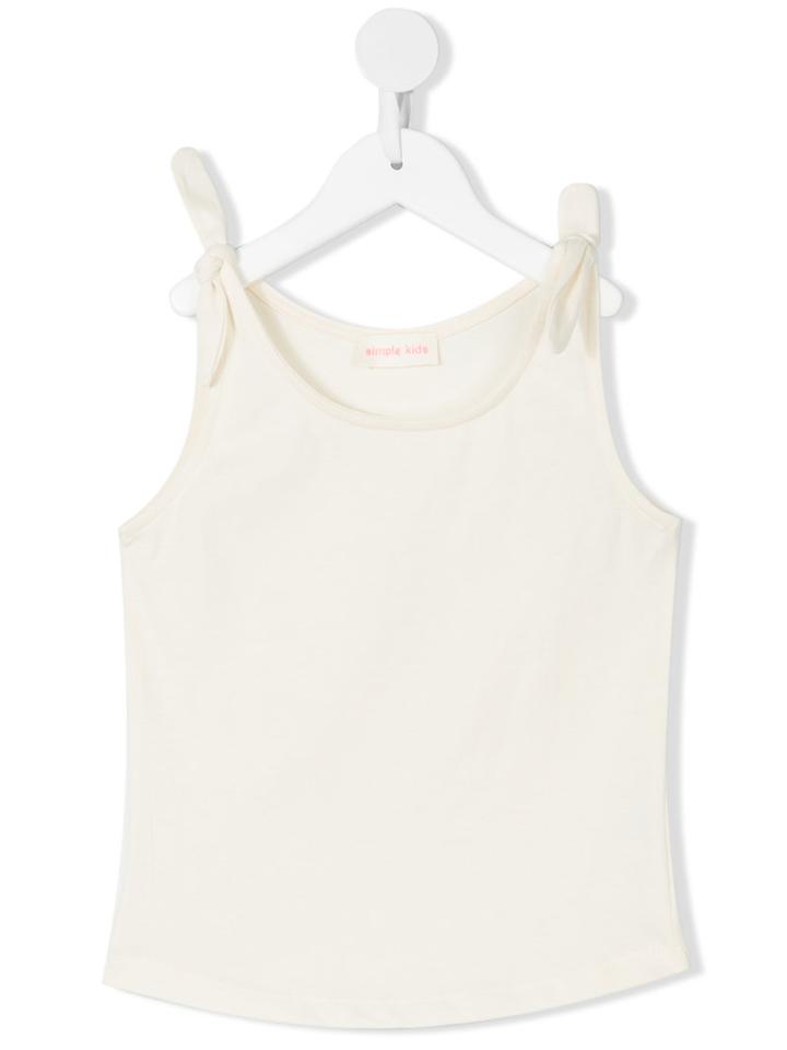 Simple Kids - Bow Detail Top - Kids - Cotton - 3 Yrs, Nude/neutrals