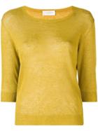 Zanone 3/4 Sleeve Knitted Top - Yellow