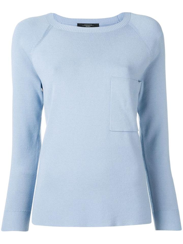 Max Mara Canapa Chest Pocket Jumper - Blue