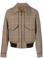 Wooyoungmi Classic Collar Plaid Bomber - Brown