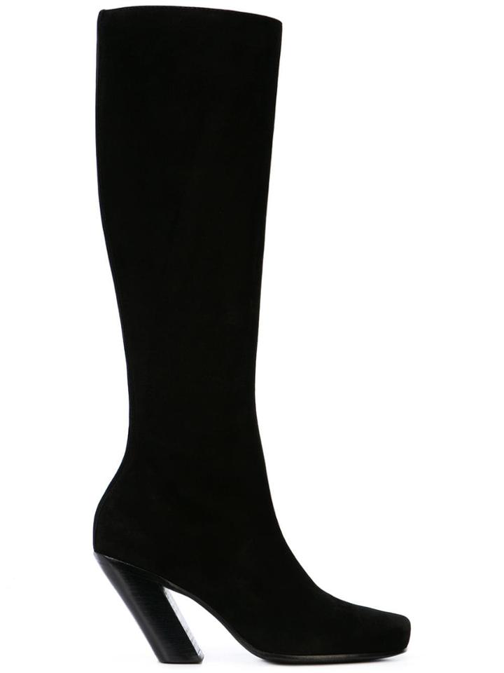 Ann Demeulemeester Camoscio Knee High Boots - Black