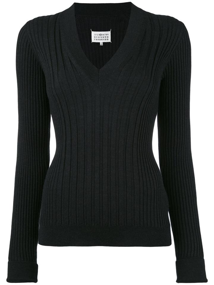 Fitted Knitted Sweater - Women - Wool - M, Grey, Wool, Maison Margiela