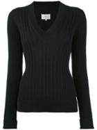Fitted Knitted Sweater - Women - Wool - M, Grey, Wool, Maison Margiela