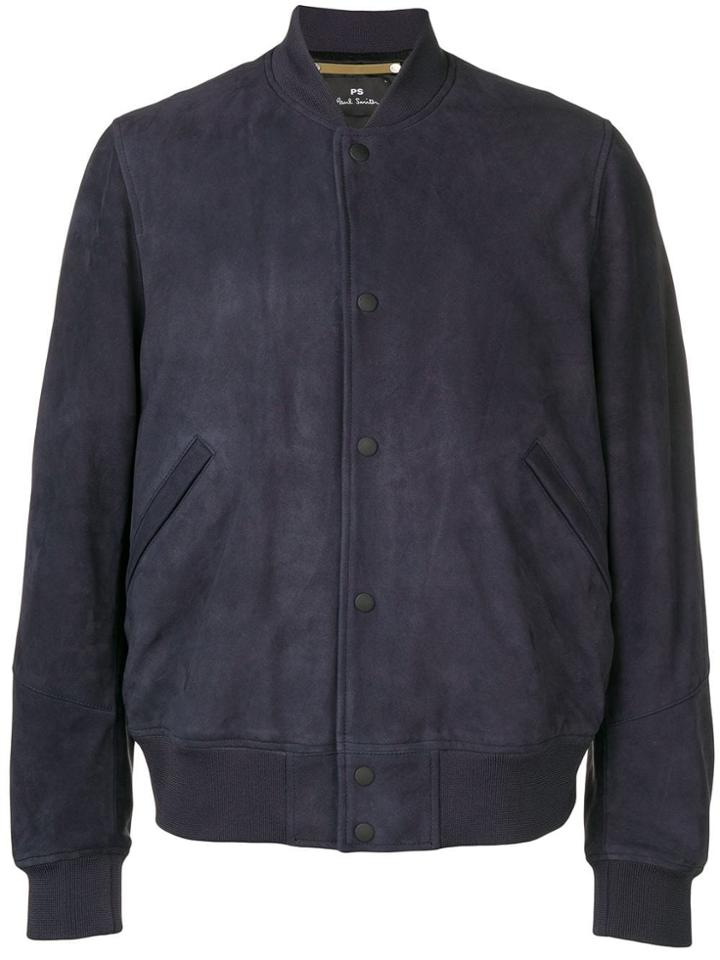 Ps Paul Smith Snap-button Bomber Jacket - Blue