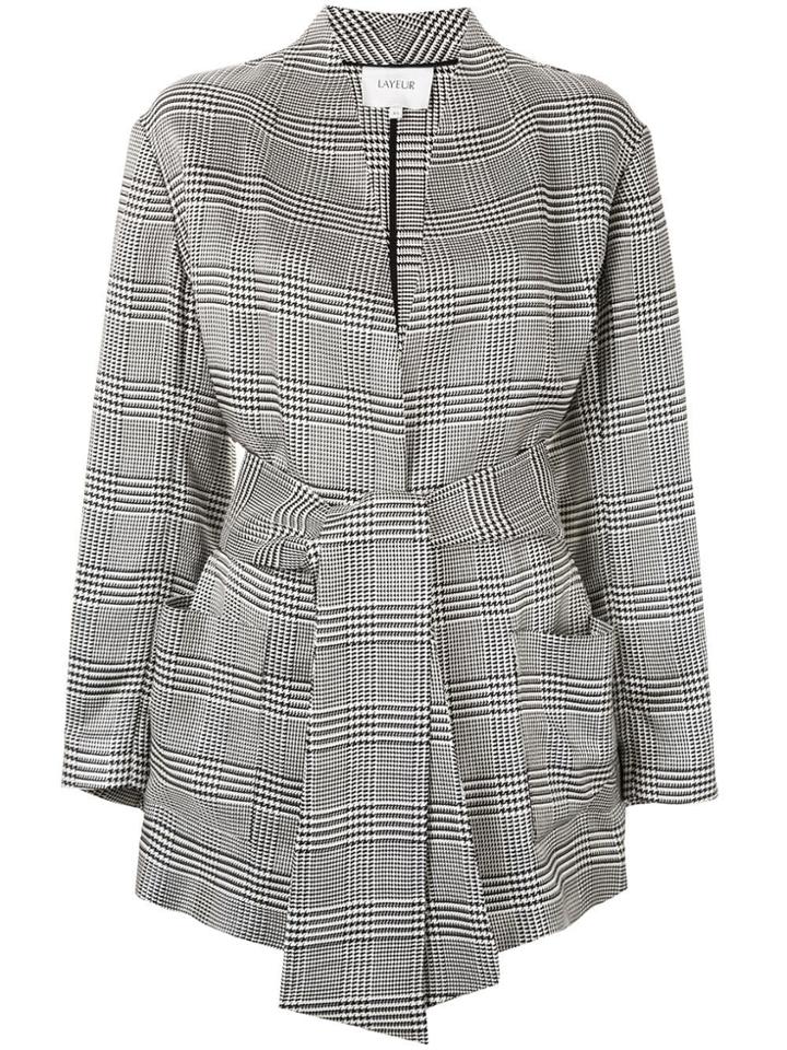 Layeur Belted Waist Blazer - Grey