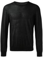 Calvin Klein Collection Crew Neck Jumper, Men's, Size: Large, Black, Cashmere