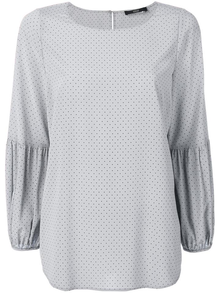 Steffen Schraut - Polka Dot Blouse - Women - Silk/spandex/elastane - 40, Grey, Silk/spandex/elastane