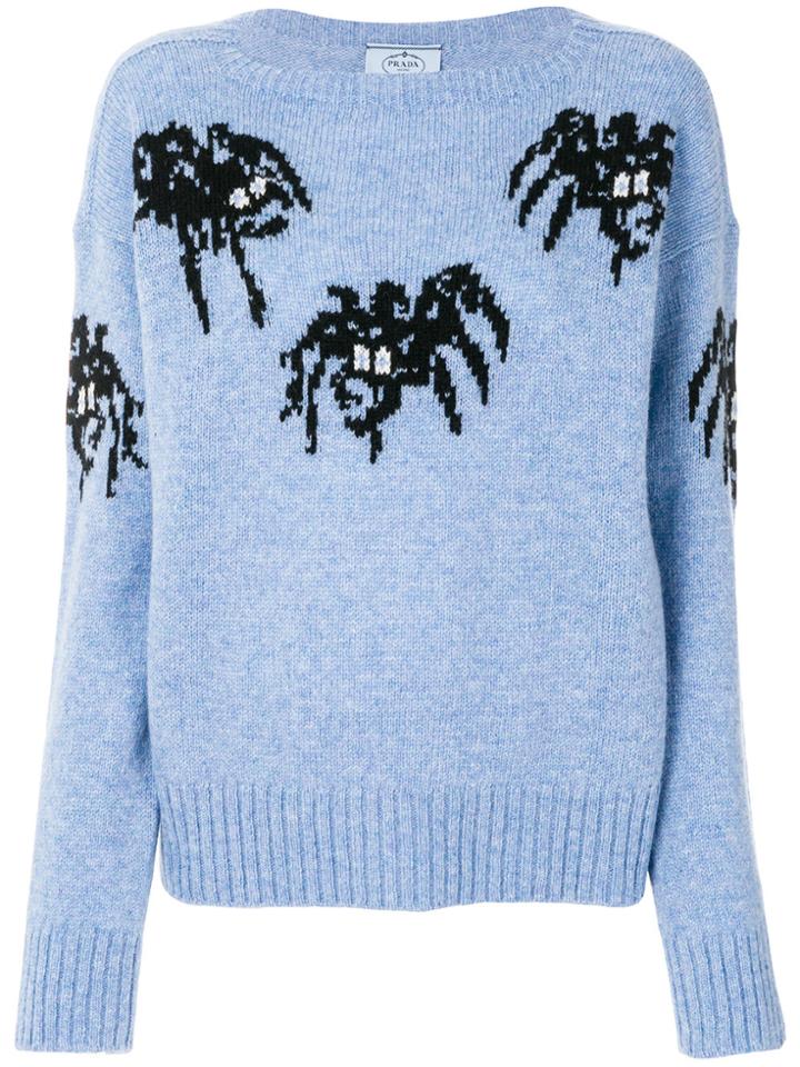 Prada Spider Patterned Sweater - Blue