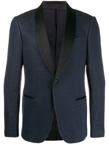 Z Zegna One Button Smoking Blazer - Blue