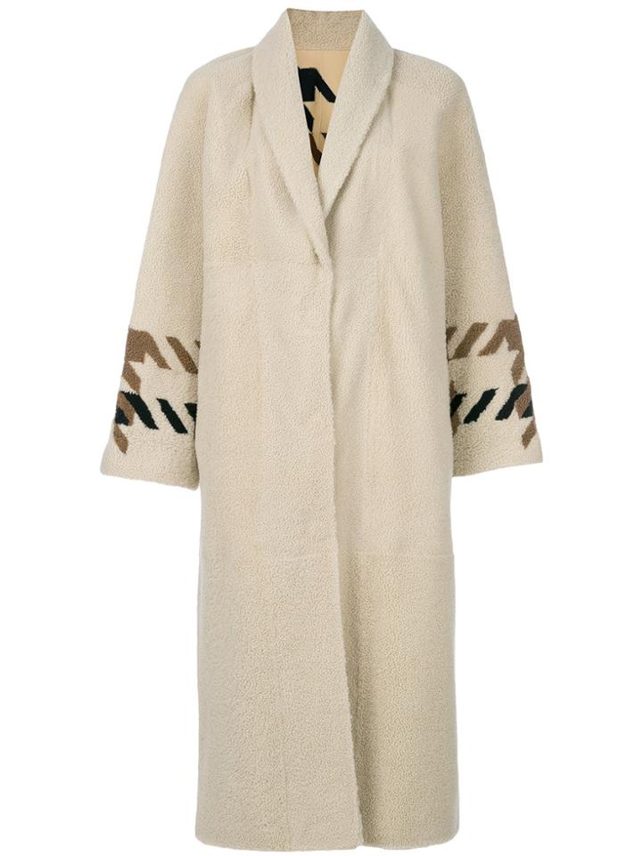 Sprung Frères Single Breasted Coat - Nude & Neutrals