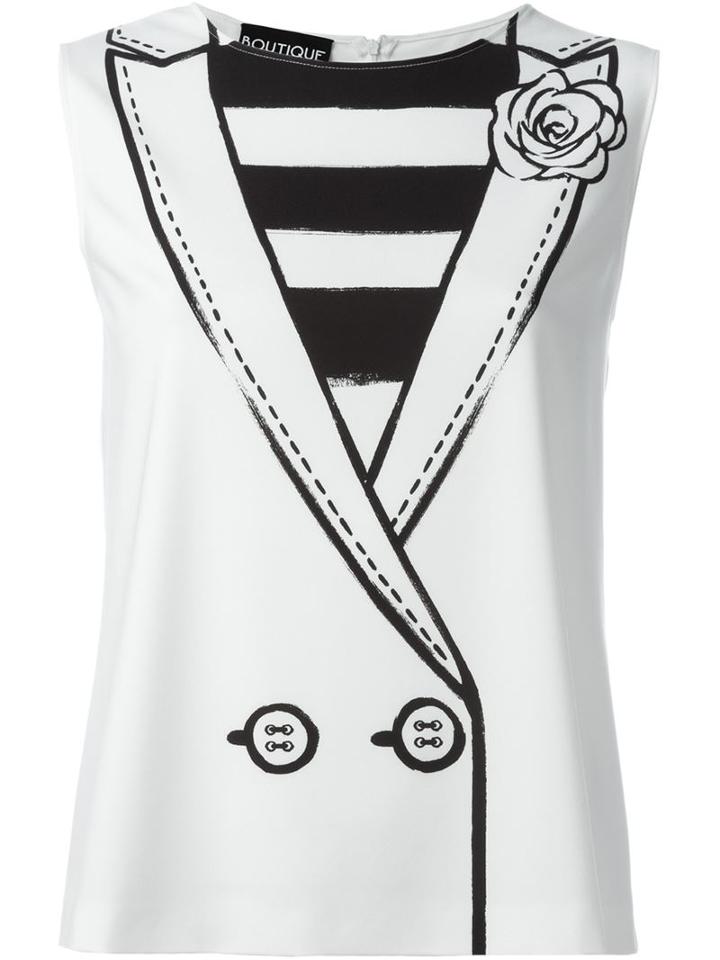 Boutique Moschino Jacket Print Sleeveless Top