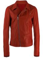 Rick Owens Leather Biker Jacket - Red