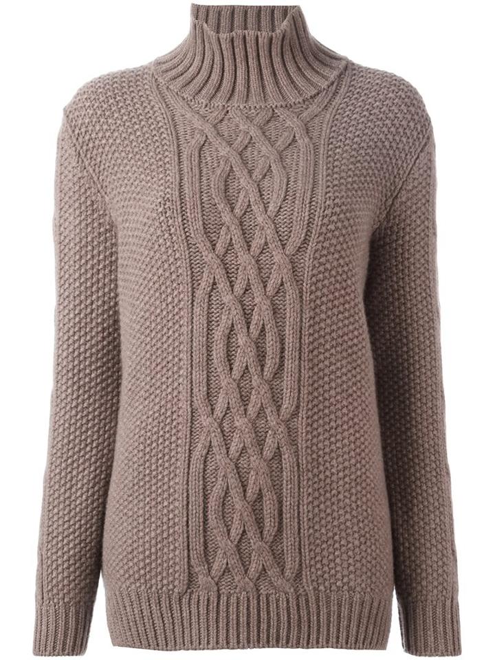 Agnona High Neck Jumper, Women's, Size: 40, Nude/neutrals, Cashmere/wool